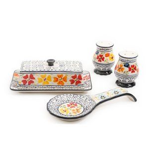 GE LUXEMBOURG 4 PC SERVING SET, HP, STONEWARE